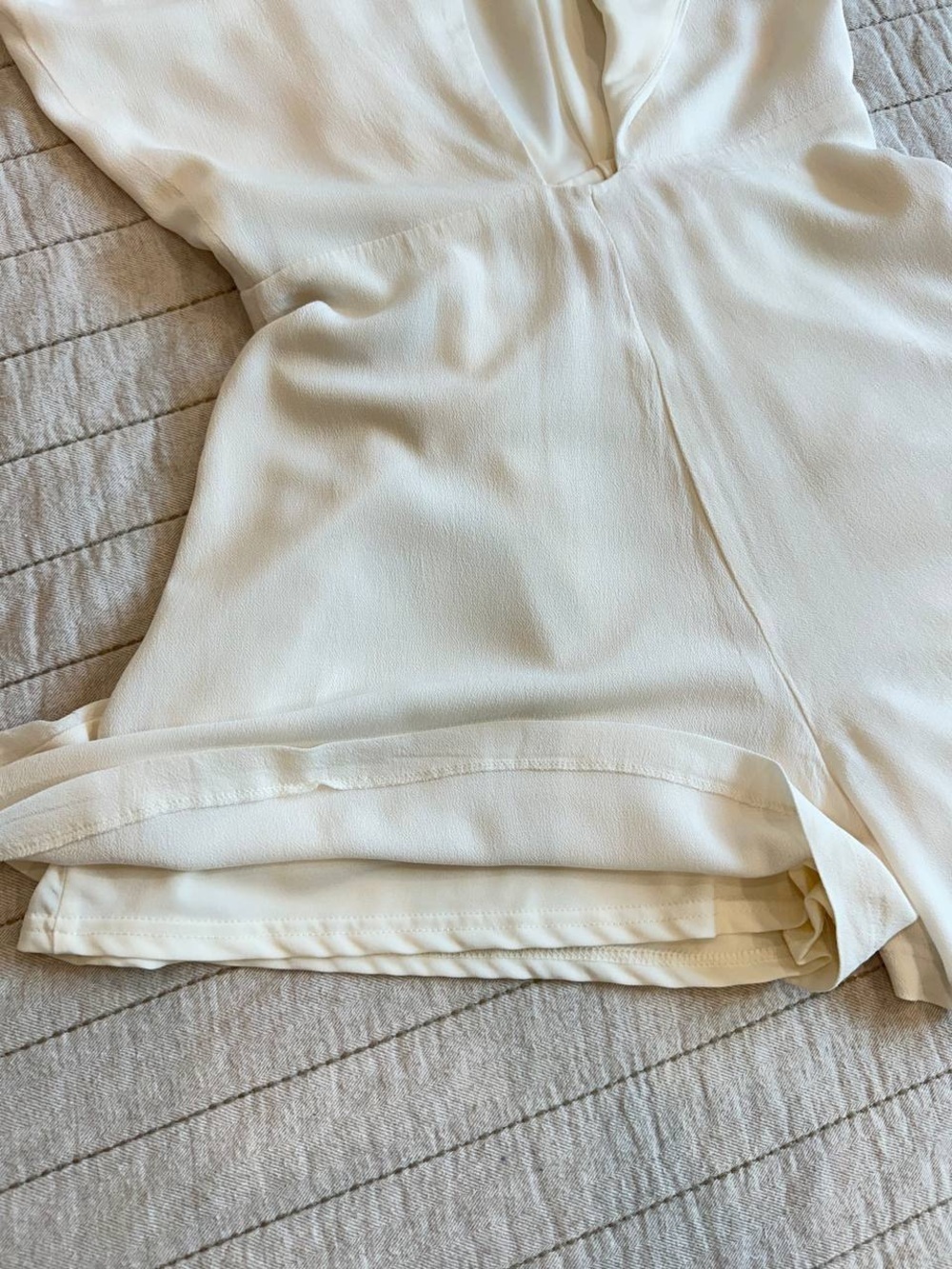 Zara Cream Sleeveless Tie-Front Romper - Picture 6 of 6